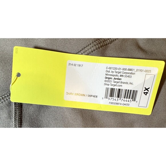 All In Motion Everyday Soft Style High-Rise 7/8 Leggings Pockets Taupe 4X NEW - Picture 10 of 10